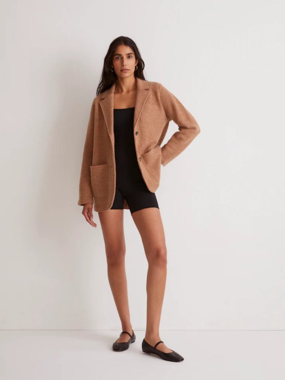 Madewell Boiled Wool Sweater Blazer Top Size L Large